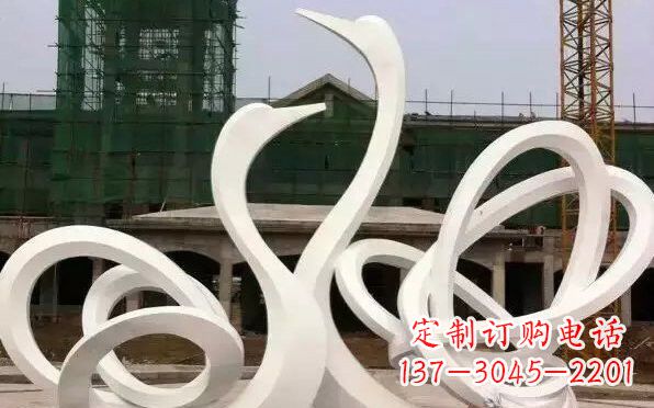 南京不锈钢天鹅雕塑美丽而优雅