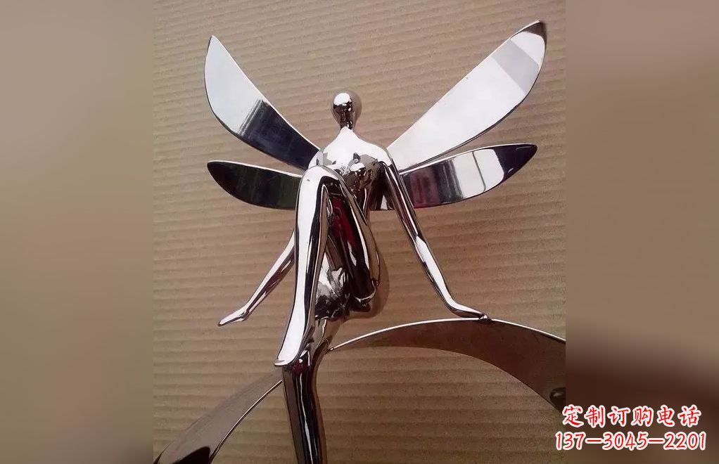 南京不锈钢抽象天使人物雕塑