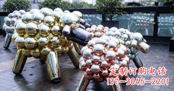 南京不锈钢抽象小羊肖恩雕塑