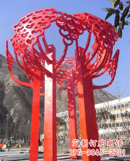 南京不锈钢树叶雕塑