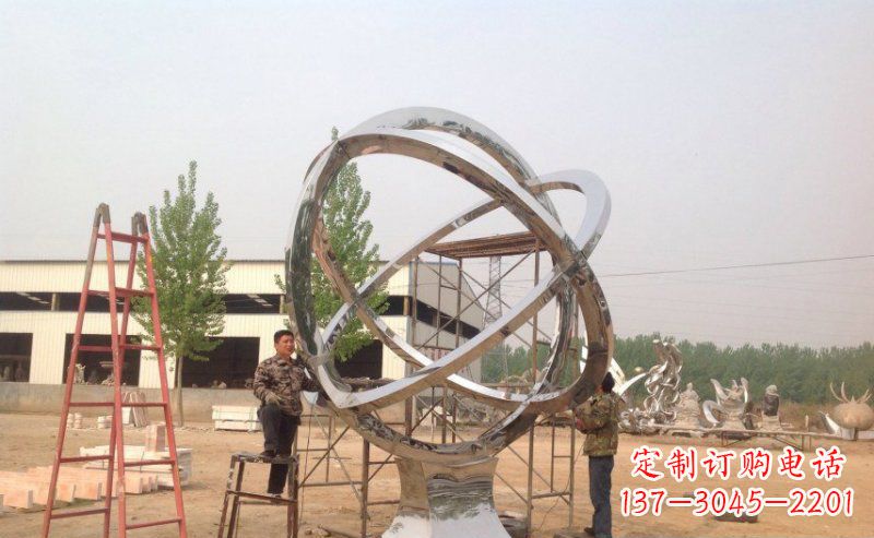 南京不锈钢抽象圆环雕塑 (2)