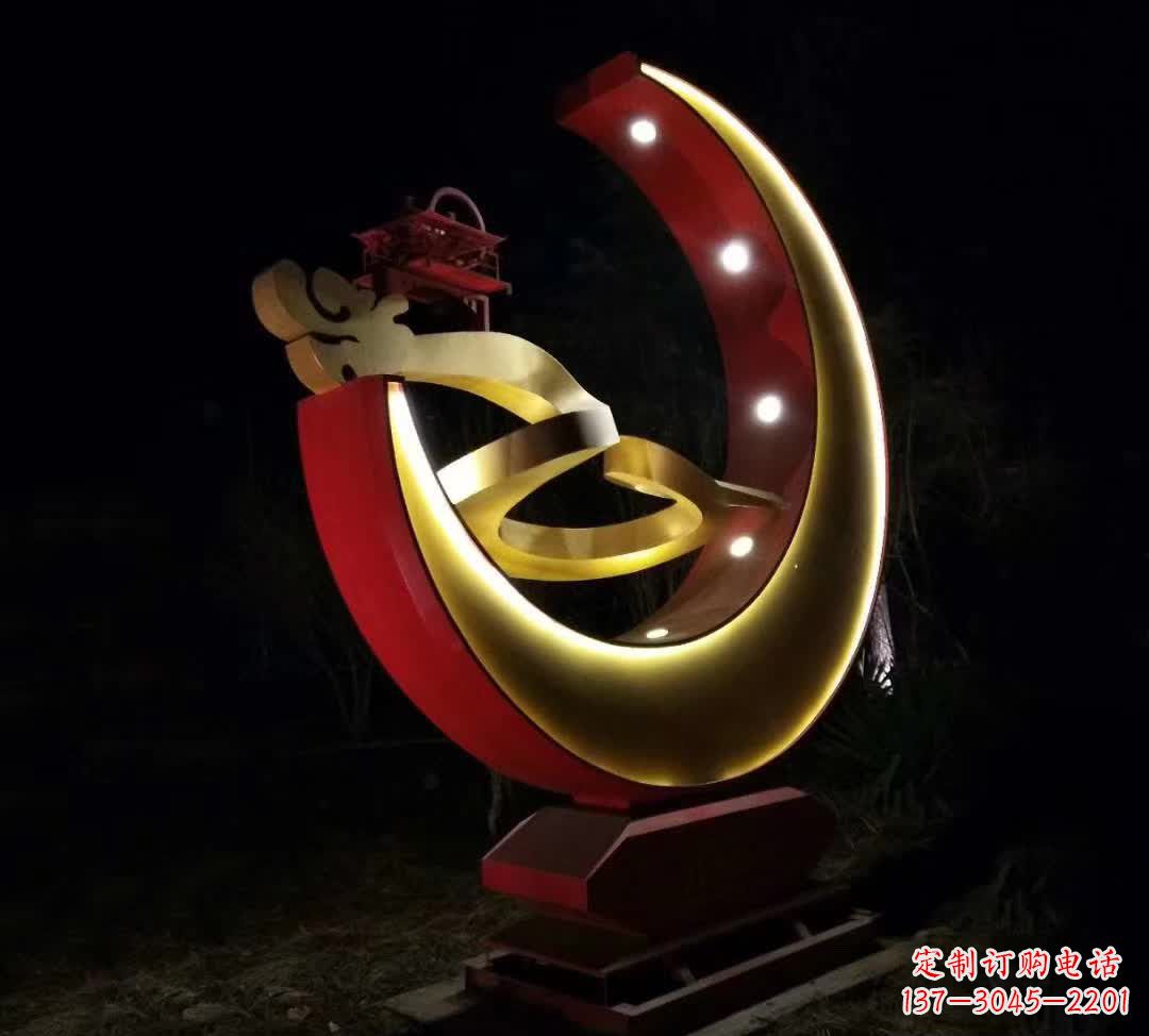 南京不锈钢月亮雕塑静谧中的经典之美