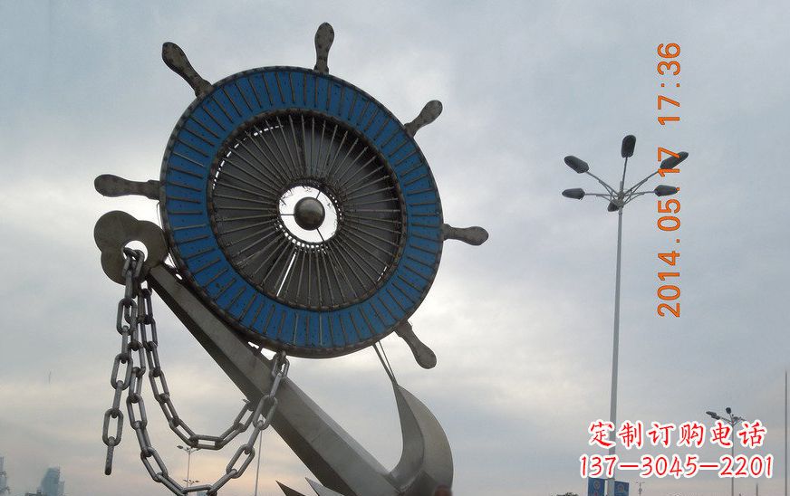 南京不锈钢船舵景观雕塑
