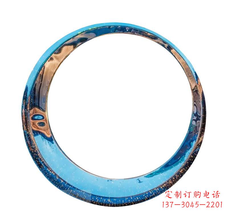 南京不锈钢创意景观圆环雕塑