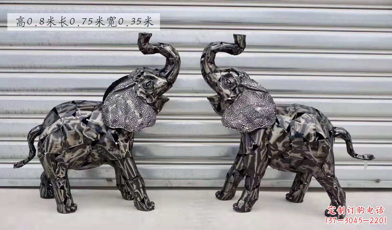 南京不锈钢大象雕塑精美的摆件装饰