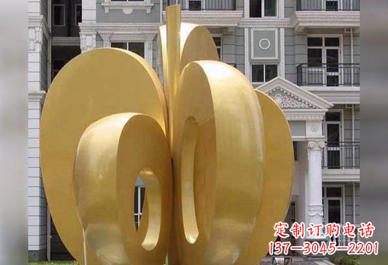 南京不锈钢大型抽象苹果雕塑