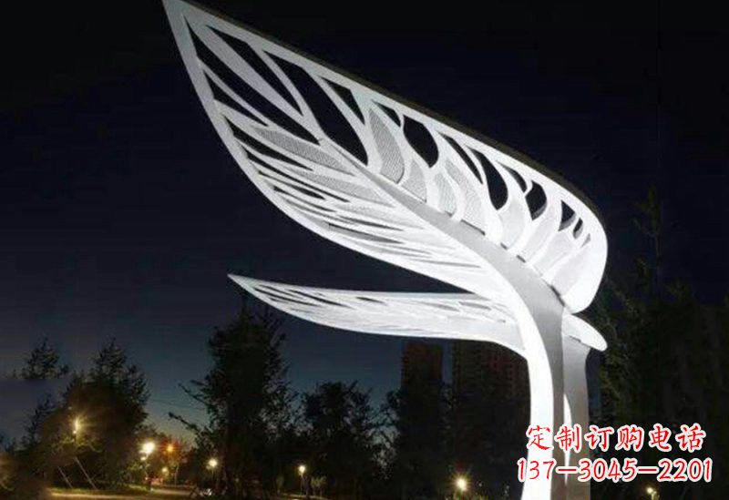 南京不锈钢大型树叶雕塑
