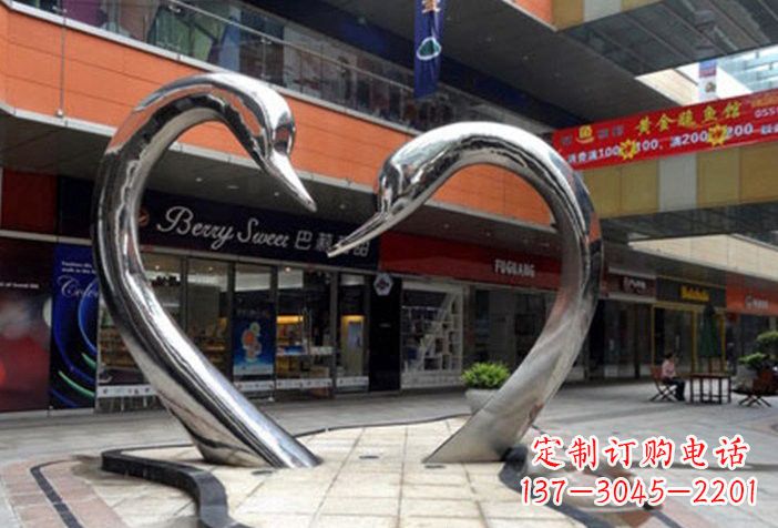 南京不锈钢大型抽象天鹅雕塑
