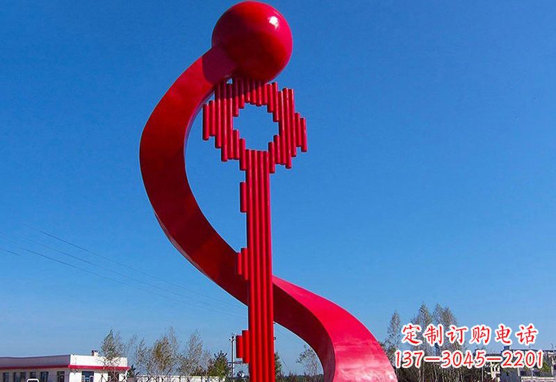 南京不锈钢大型抽象钥匙雕塑