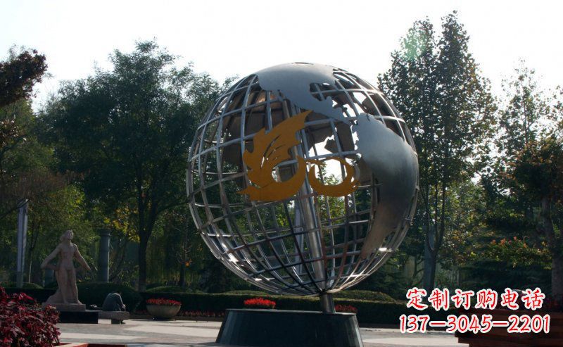 南京不锈钢地球雕塑 (2)