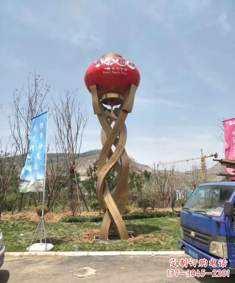 南京不锈钢灯笼雕塑灯笼照亮未来