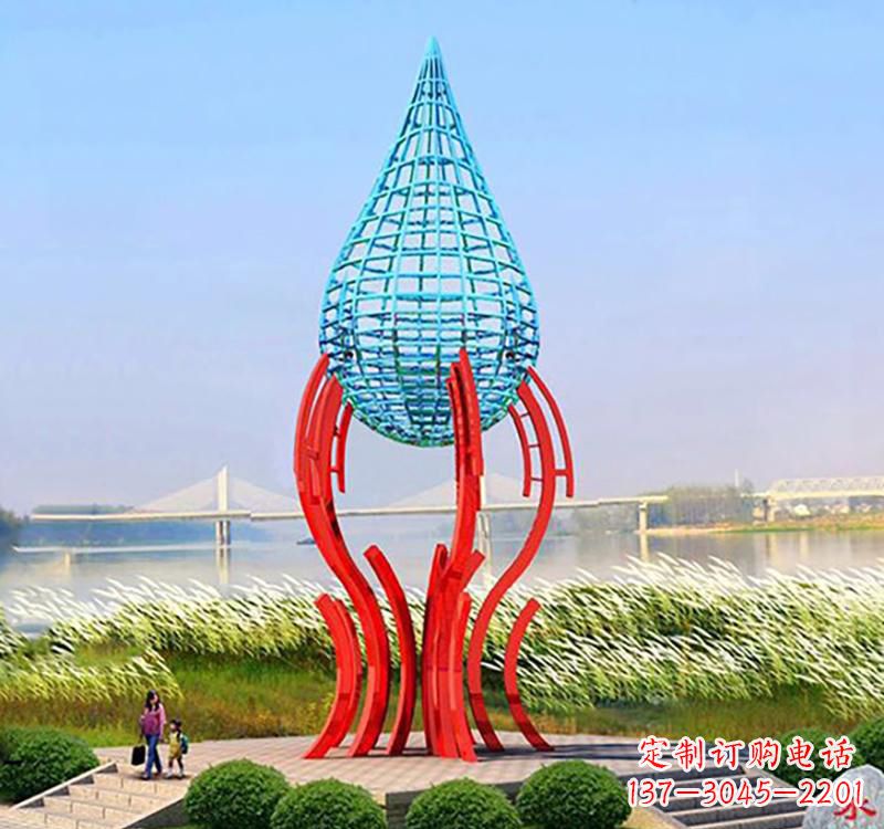 南京不锈钢灯泡水滴雕塑