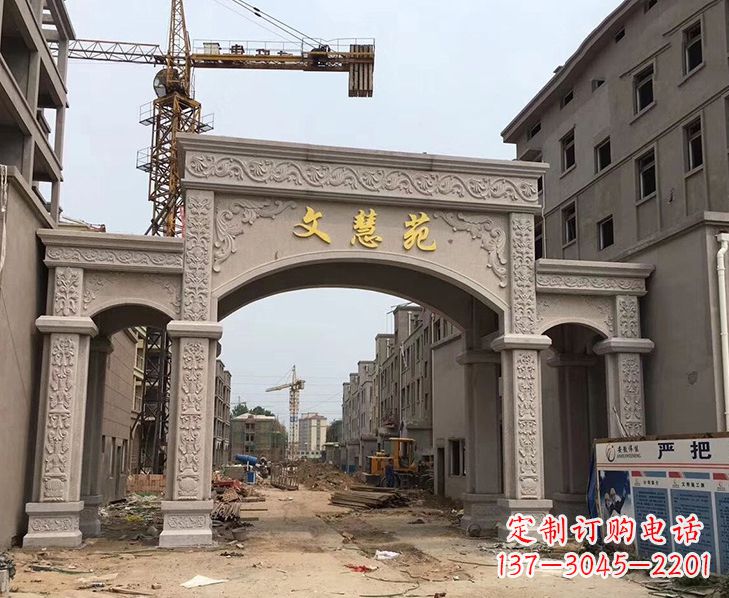 南京艺术精美的不锈钢牌坊雕塑