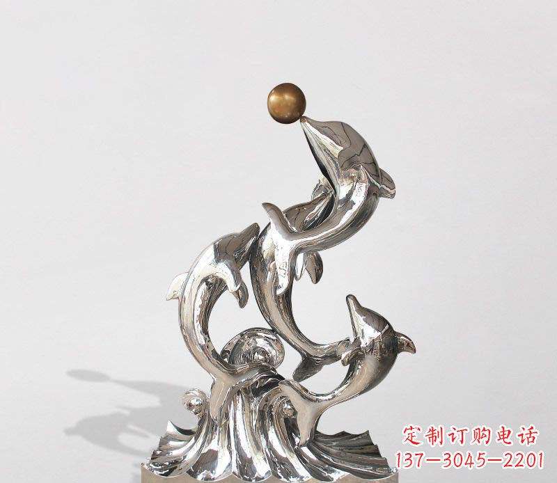 南京不锈钢海豚雕塑精美的艺术杰作