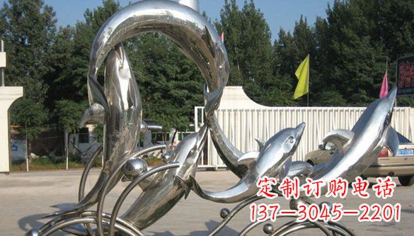 南京不锈钢海豚雕塑精美雕刻展现海洋之美