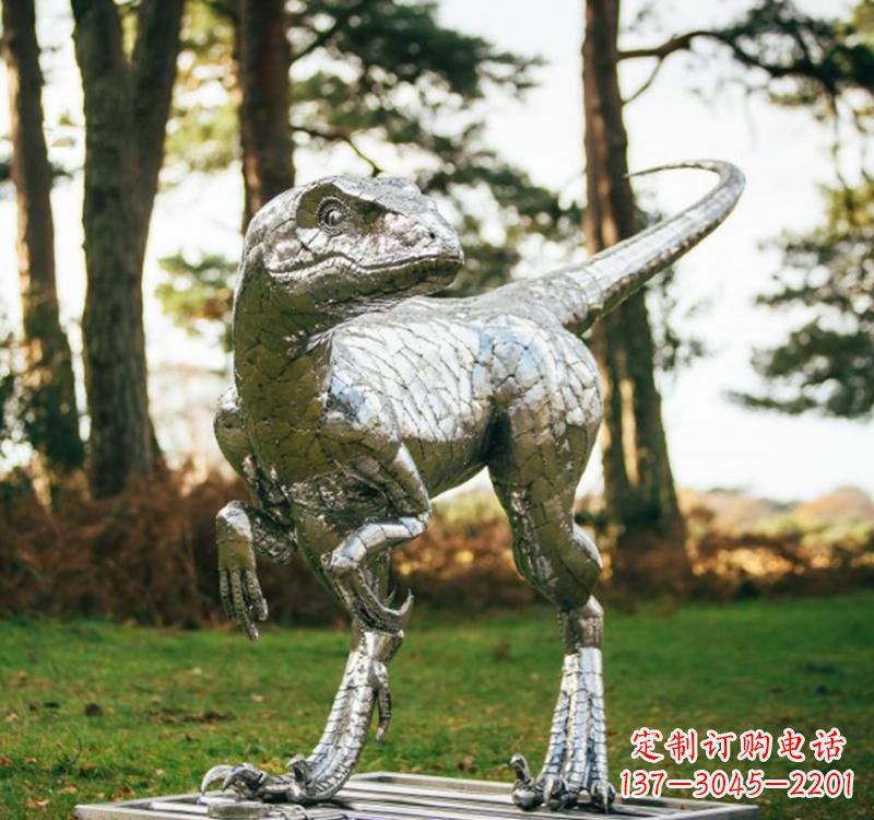 南京不锈钢恐龙雕塑一种古老灵动的艺术