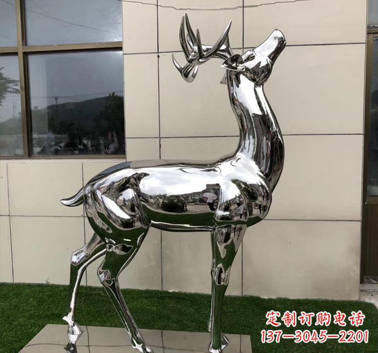 南京不锈钢动物梅花鹿雕塑美观耐用