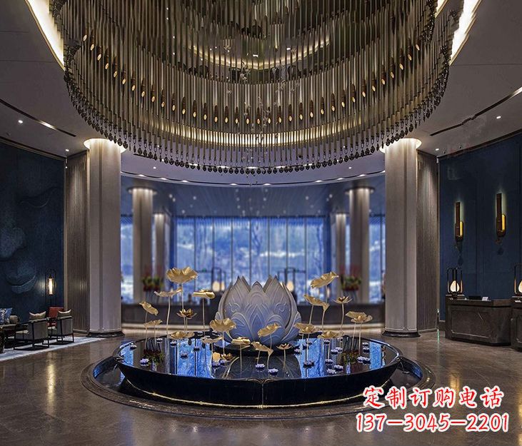 南京不锈钢锻造荷花雕塑精美无比