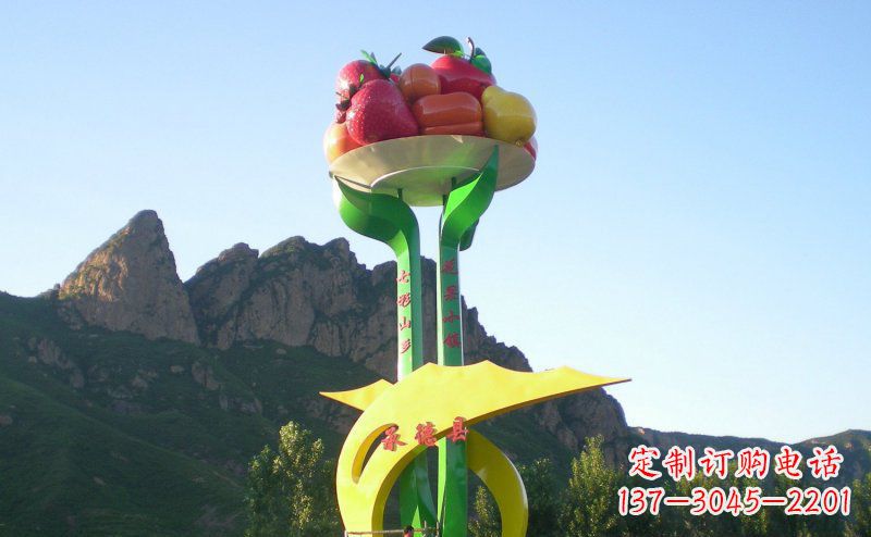 南京不锈钢制作的苹果雕塑