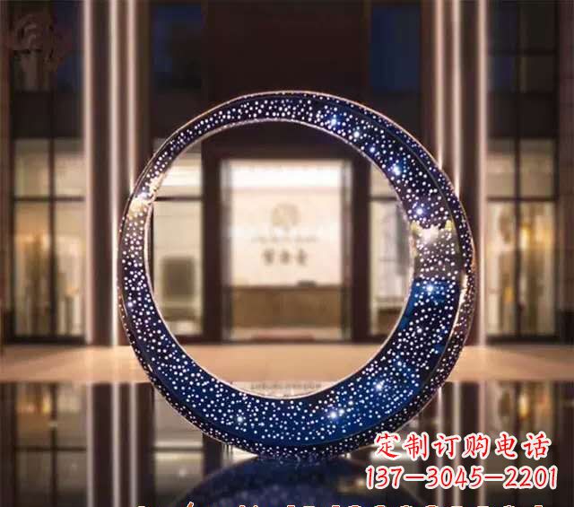南京不锈钢发光月亮雕塑