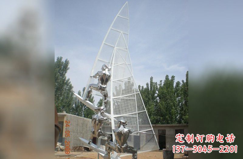 南京不锈钢帆船雕塑精美的艺术品