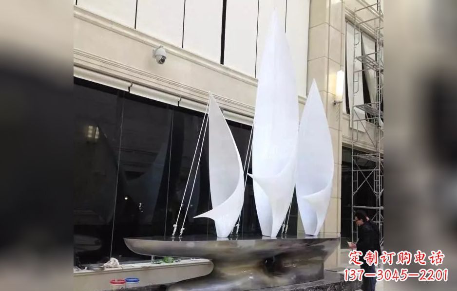 南京不锈钢帆船海洋迷人的雕塑