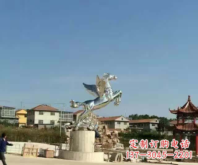 南京不锈钢飞马雕塑象征勇气与美丽