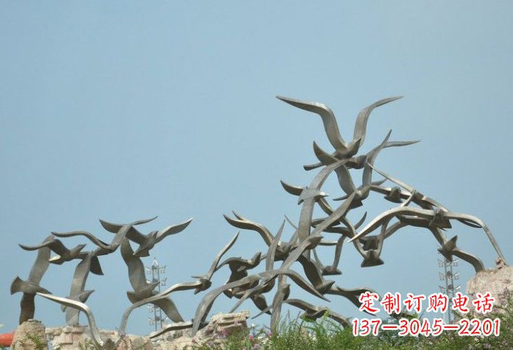 南京不锈钢飞翔的大雁雕塑