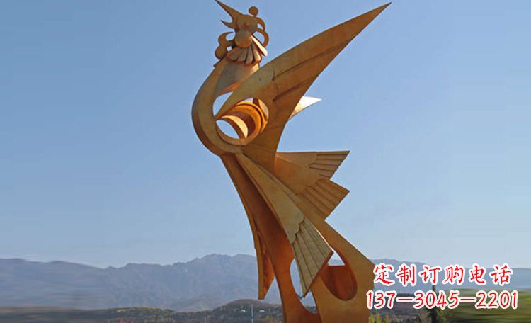南京不锈钢凤凰抽象雕塑
