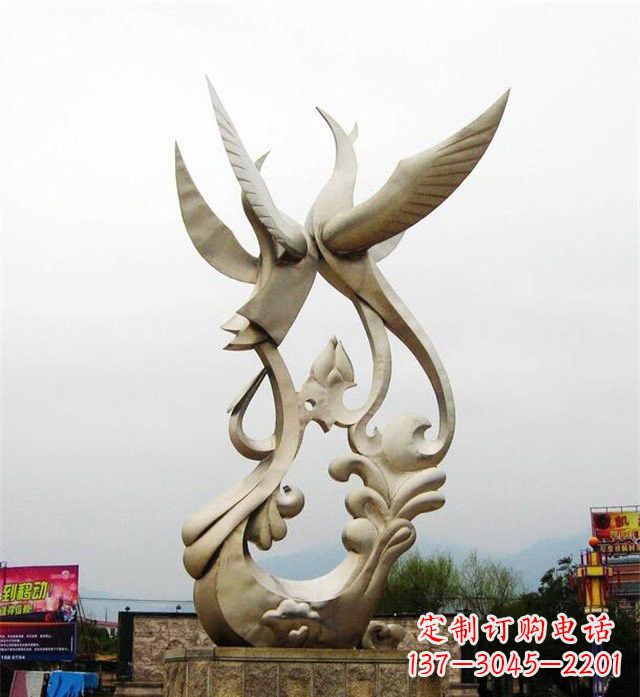 南京不锈钢凤凰雕塑传承古代美学