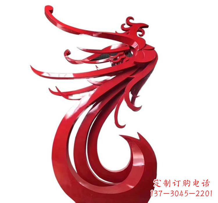 南京不锈钢凤凰景观雕塑 (2)