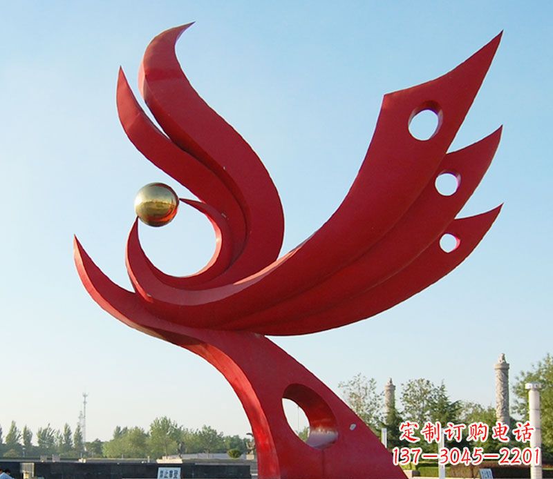 南京不锈钢凤凰广场雕塑 (2)