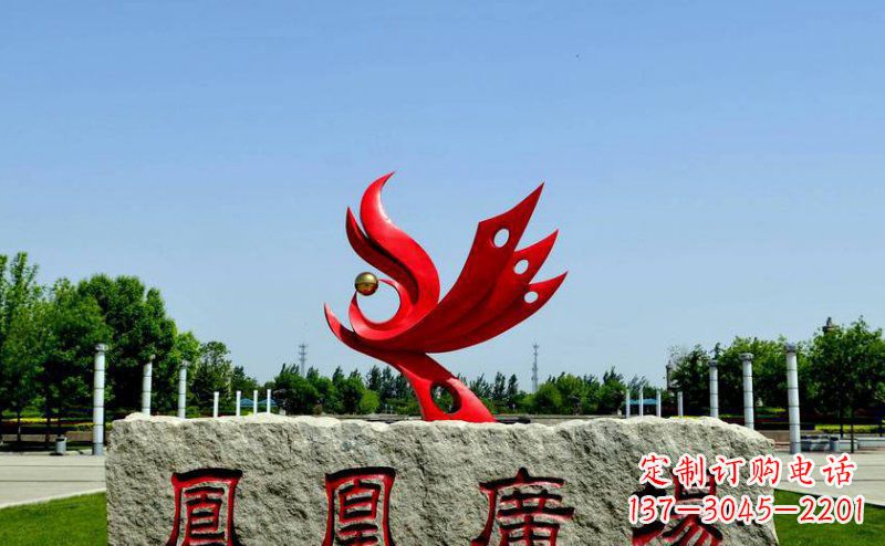 南京不锈钢凤凰景观雕塑 (3)
