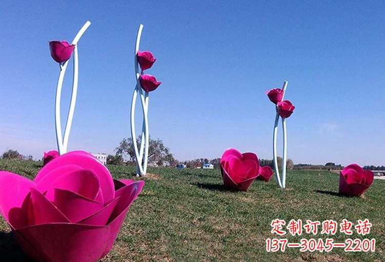 南京不锈钢玫瑰雕塑美丽的艺术之作
