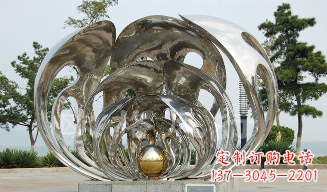 南京不锈钢贝壳珍珠雕塑艺术的融合
