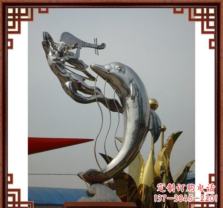 南京不锈钢海豚雕塑——美丽的海洋艺术