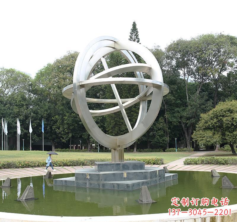 南京不锈钢地球仪雕塑把地球放在手中