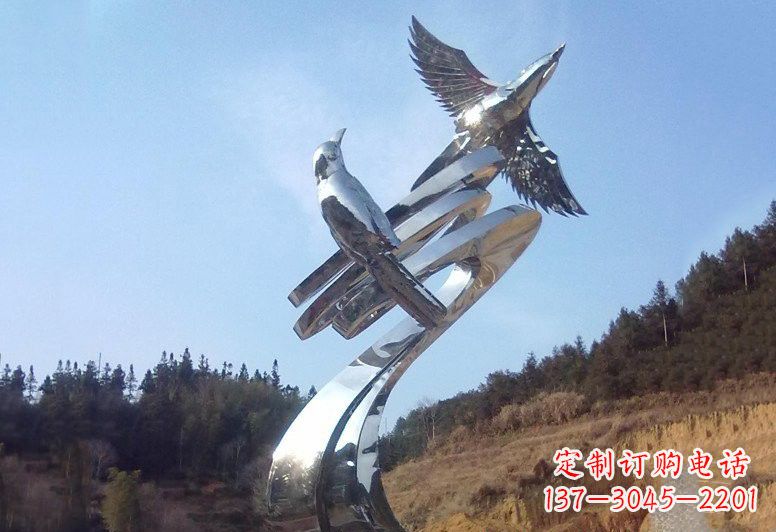 南京不锈钢公园动物鸟雕塑