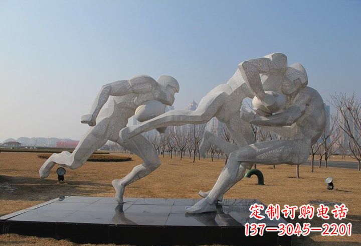 南京不锈钢橄榄球雕塑传承运动精神