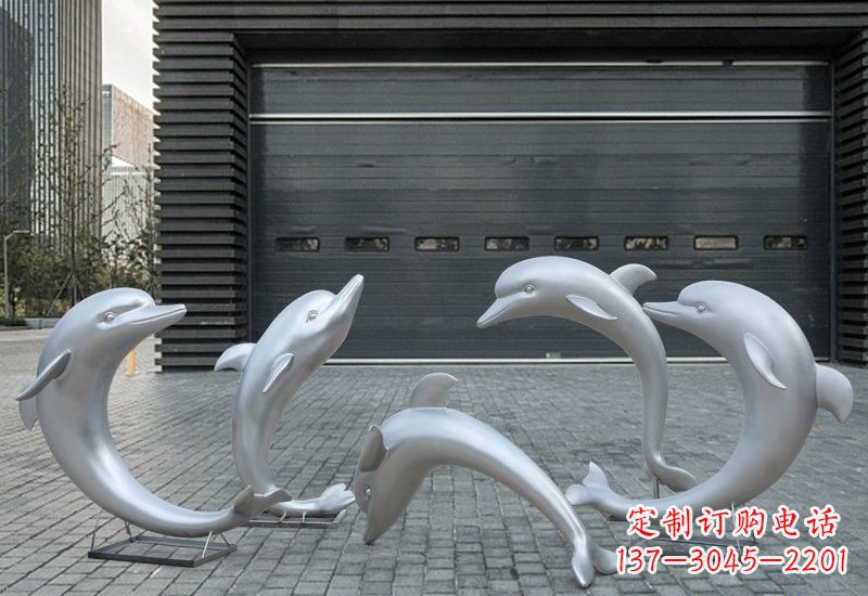南京不锈钢公园海豚雕塑