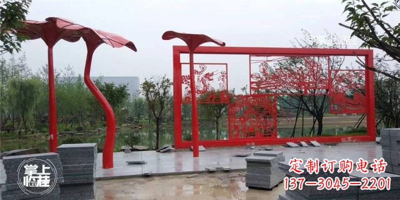 南京不锈钢公园剪纸龙凤雕塑