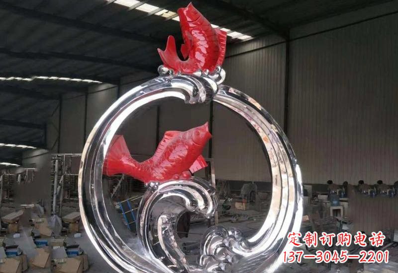南京不锈钢跃龙门雕塑——浪漫传奇的见证