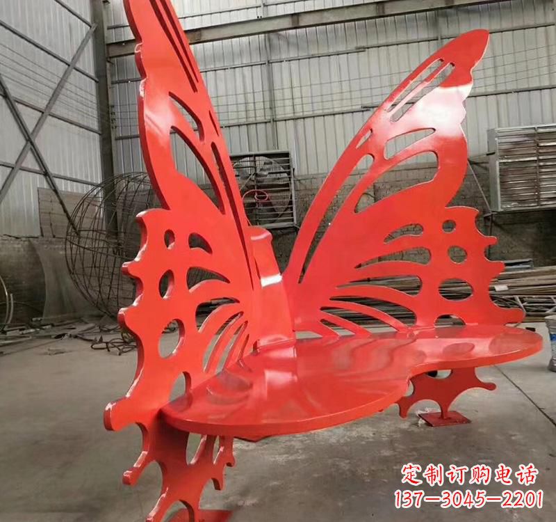 南京不锈钢蝴蝶座椅雕塑美丽的艺术作品