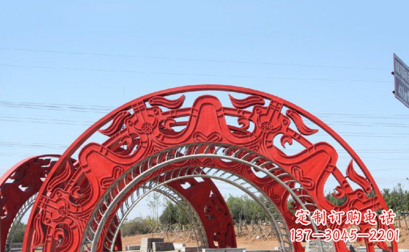 南京不锈钢拱门雕塑美丽的艺术精品