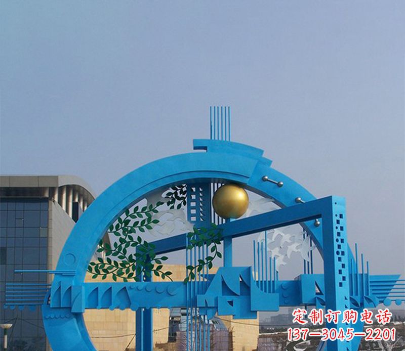 南京不锈钢拱桥雕塑美丽的艺术品