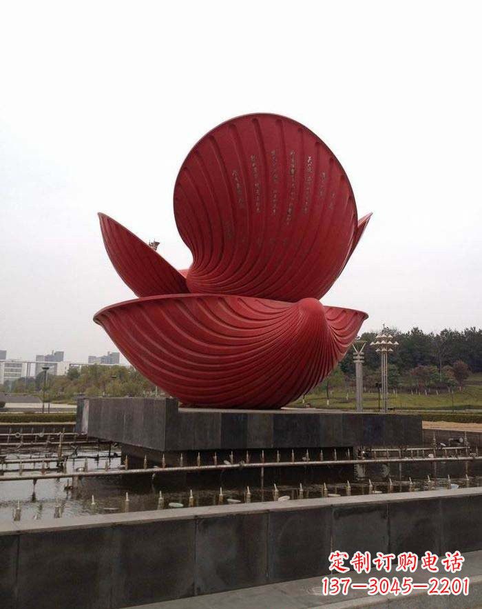 南京不锈钢贝壳喷泉雕塑——海洋之美无限