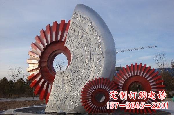 南京不锈钢齿轮雕塑精致而精美