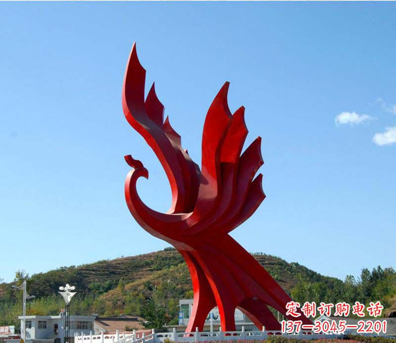 南京不锈钢广场凤凰雕塑1