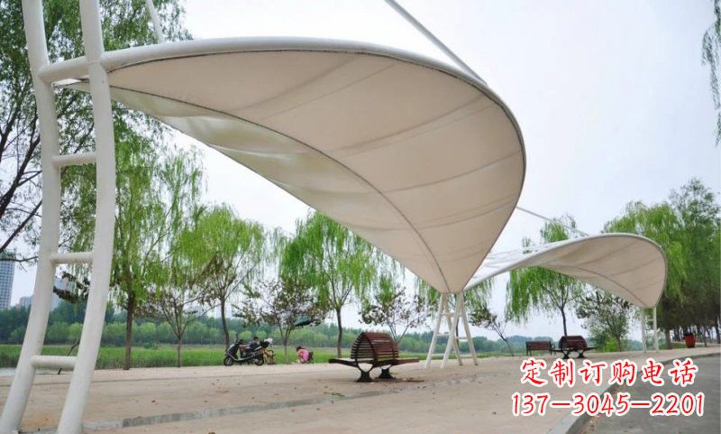 南京不锈钢树叶形遮阳棚雕塑