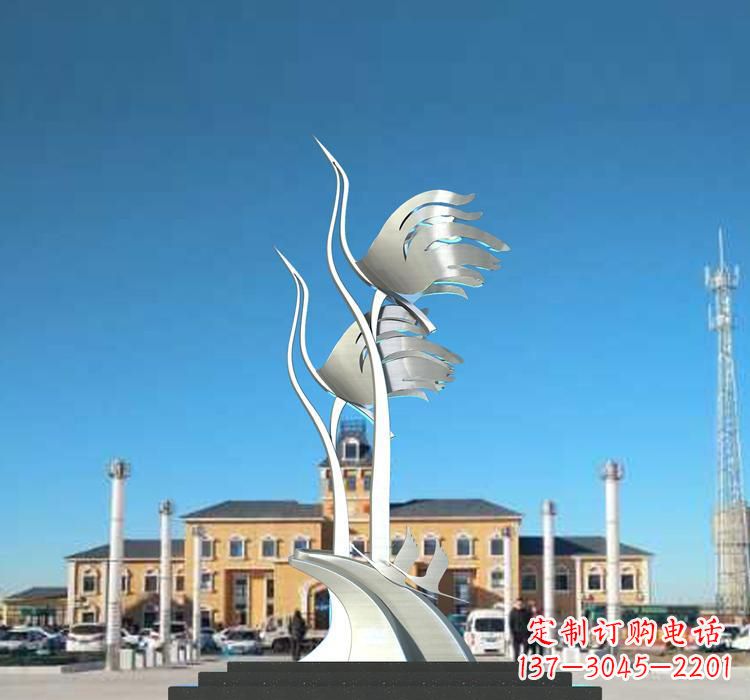 南京不锈钢广场仙鹤雕塑